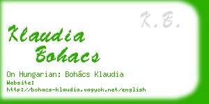 klaudia bohacs business card