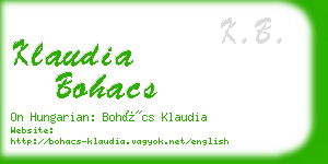 klaudia bohacs business card